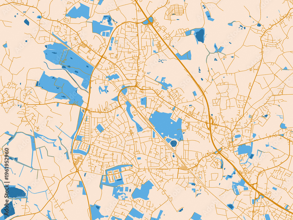 Fototapeta premium Pinneberg – city map, Germany