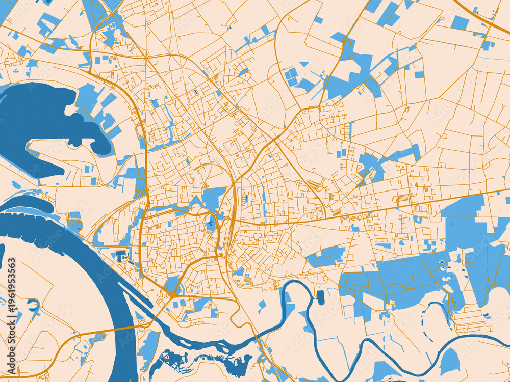 Fototapeta premium Wesel street grid map, Germany