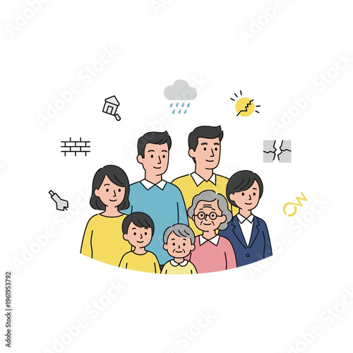 Diverse Family Group with Various Ages Together.