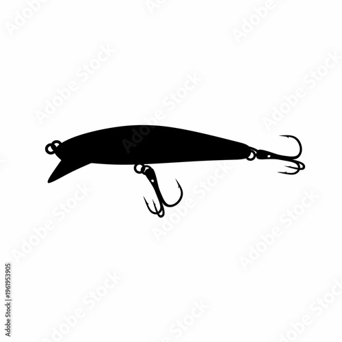 Vector illustration of a fishing hook on a white background. Fake fish bait for catching fish with a fishing rod.