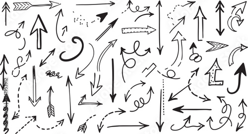 Ultimate Mega Bundle of Hand-Drawn Sketchy Arrow Doodle Vector Graphics