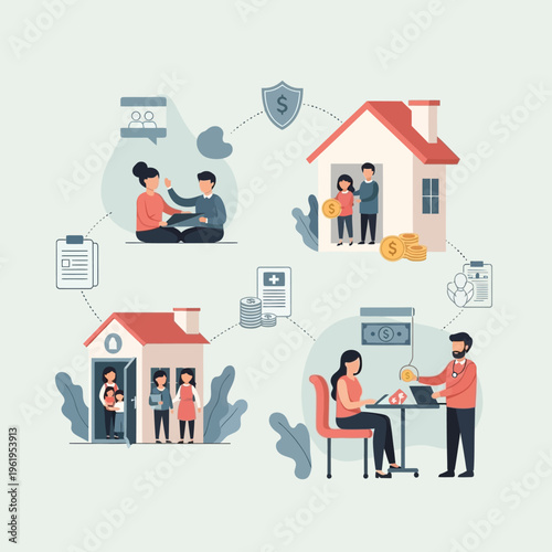 Family Life and Home Office Scenes.