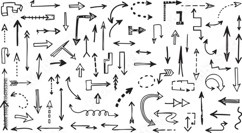 Ultimate Mega Bundle of Hand-Drawn Sketchy Arrow Doodle Vector Graphics