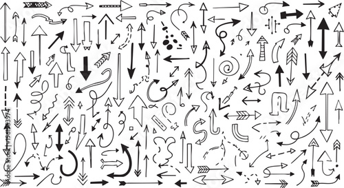 Ultimate Mega Bundle of Hand-Drawn Sketchy Arrow Doodle Vector Graphics