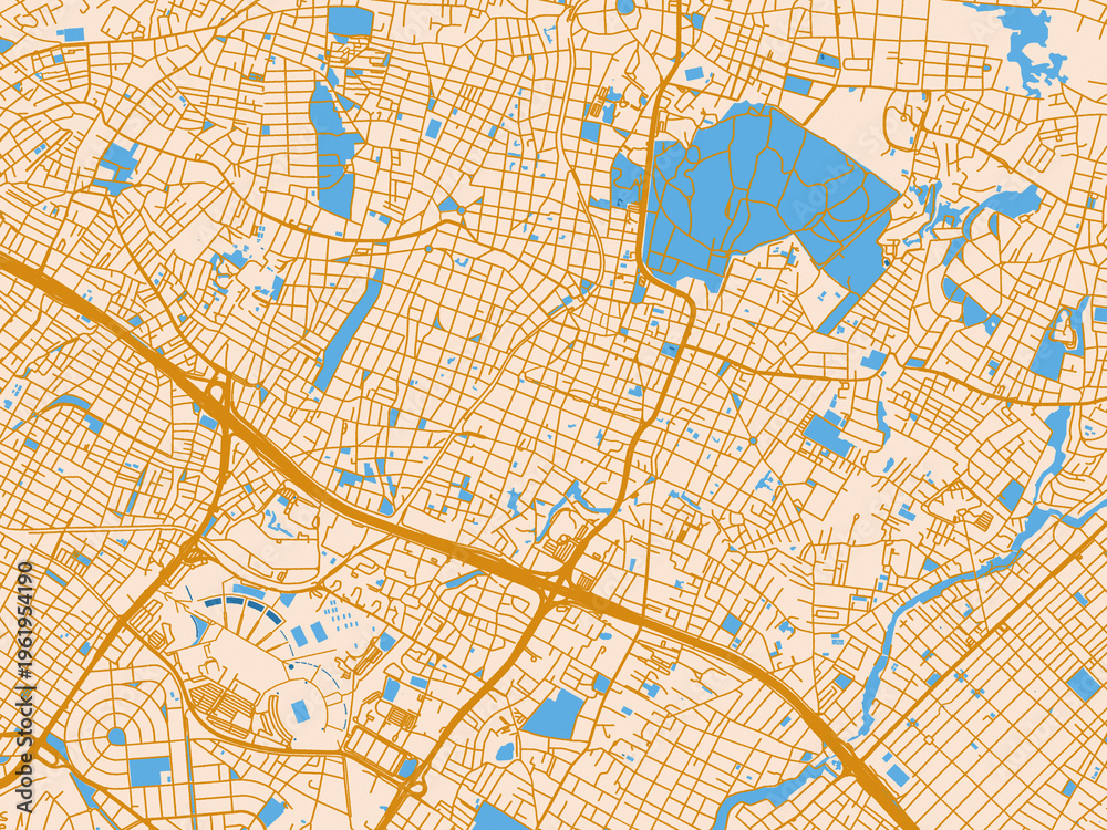 Fototapeta premium Geographic city layout of Marousi, Greece