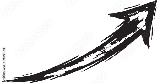 Hand-Drawn Black Lightning Bolt Arrow Doodle Vector Graphic