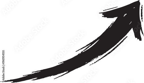 Hand-Drawn Black Lightning Bolt Arrow Doodle Vector Graphic