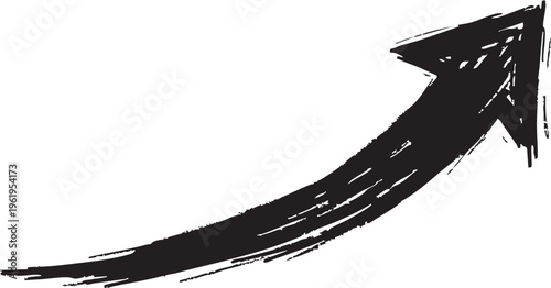 Hand-Drawn Black Lightning Bolt Arrow Doodle Vector Graphic