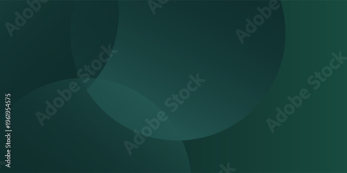 A dark green background with smooth, overlapping circles. The background is green with a gradient texture, creating a modern, abstract style. Minimal abstract circles vector gradient background
