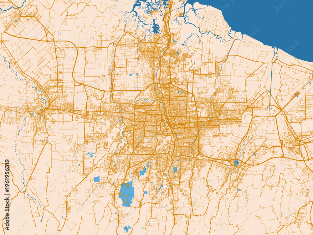 Fototapeta premium Urban map poster — Medan, Indonesia