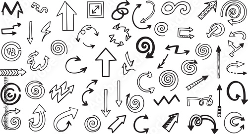 Hand-Drawn Vintage Arrow Doodle Collection Vector Set