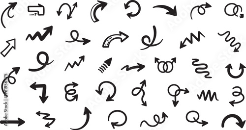 Hand-Drawn Vintage Arrow Doodle Collection Vector Set