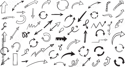 Hand-Drawn Vintage Arrow Doodle Collection Vector Set