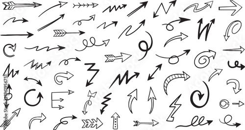 Hand-Drawn Vintage Arrow Doodle Collection Vector Set