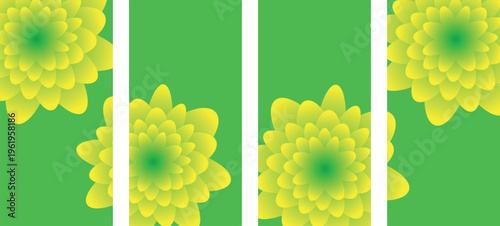 Spring green grapevine vector background with leaves and fruit cluster