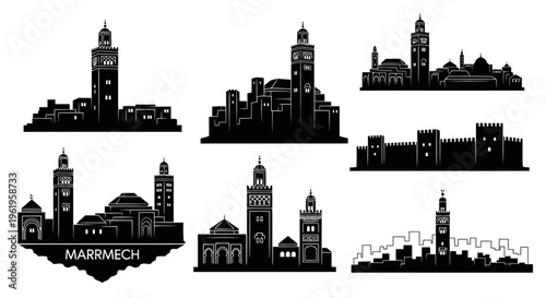 Marrakech Skyline Silhouettes: Iconic Architecture and Cityscape Collection