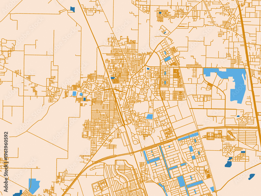 Naklejka premium City cartography of Narela, India