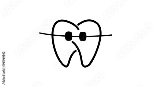 Bracket Dentistry, black isolated silhouette