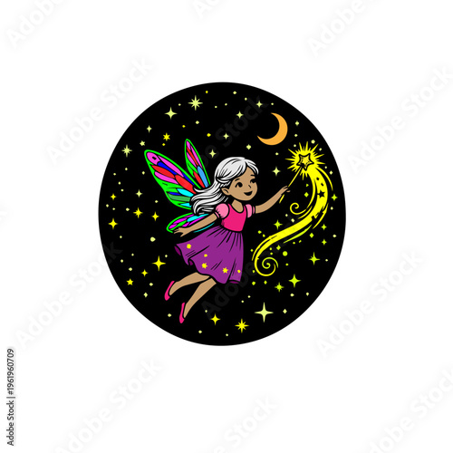 Fairy Girl with Magical Stick Icon