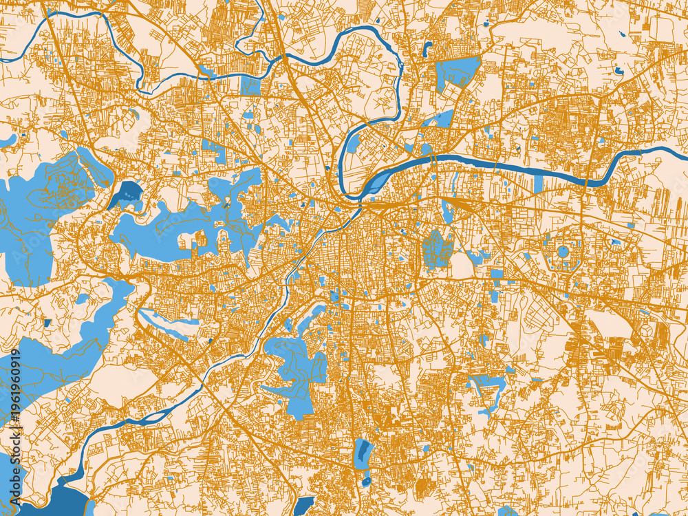 Fototapeta premium City layout map – Pune (India)
