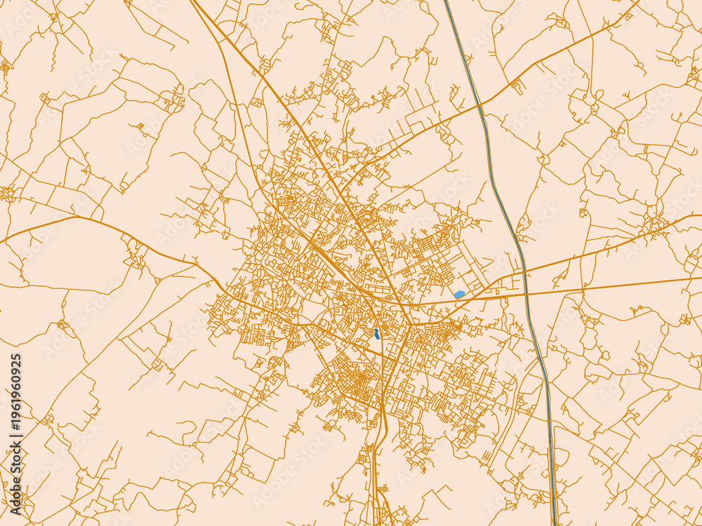 Obraz premium Cartographic city illustration of Raebareli, India