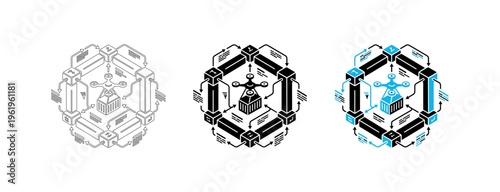 Isometric Drone Delivery and Blockchain Smart Supply Chain Logistics Network