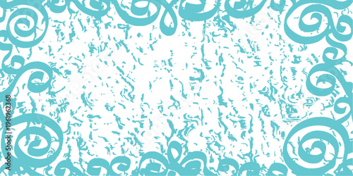 Seamless blue vector pattern featuring abstract floral swirls and vintage damask ornaments for a decorative textile wallpaper backdrop design