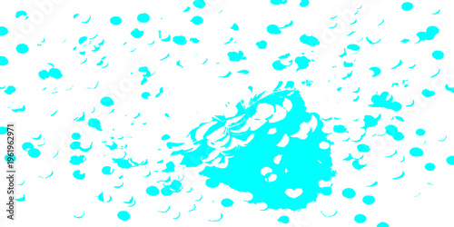 Blue water drops and splashes create a grunge watercolor pattern with ink stains and liquid splat textures on a white vector illustration design