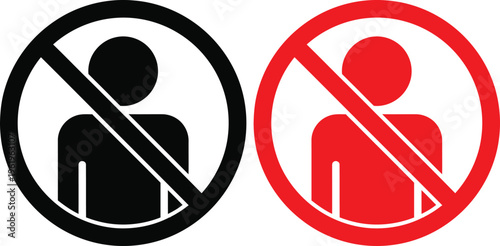 Prohibited person icons no people allowed symbols