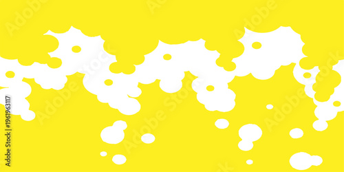 Yellow paint splashes on white create a golden liquid texture with orange bubbles and sunlit drops, forming a vibrant summer backdrop pattern for a refreshing champagne or beer design illustration