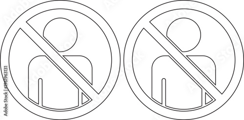 No entry icons for persons prohibition symbols