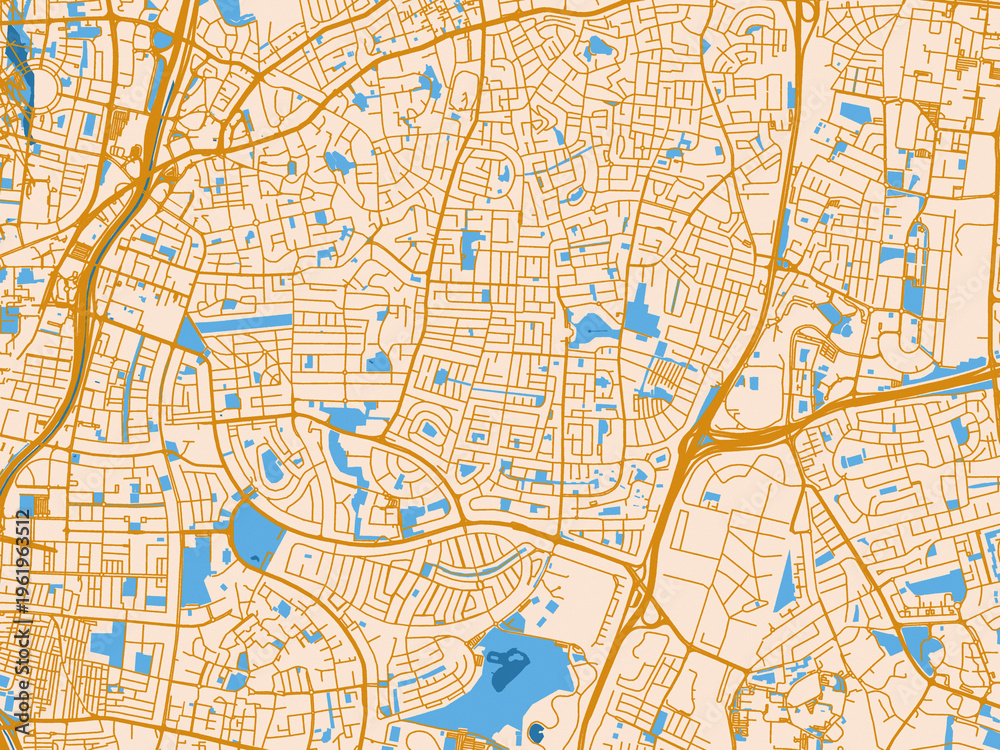 Fototapeta premium Simplified city layout of Ramat Gan, Israel