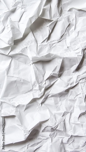 Abstract White Paper Texture with Creases and Folds, Ideal for Backgrounds and Design Elements