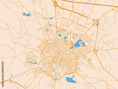 Tableau sur toile City layout poster of Andria, Italy