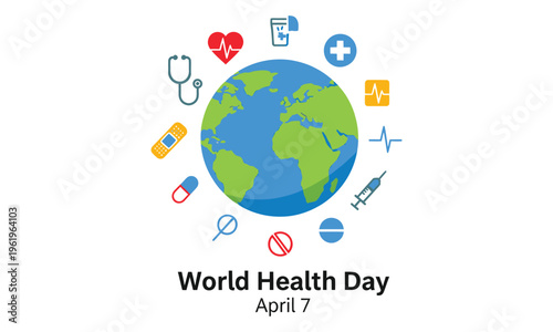 World health day awareness campaign illustration