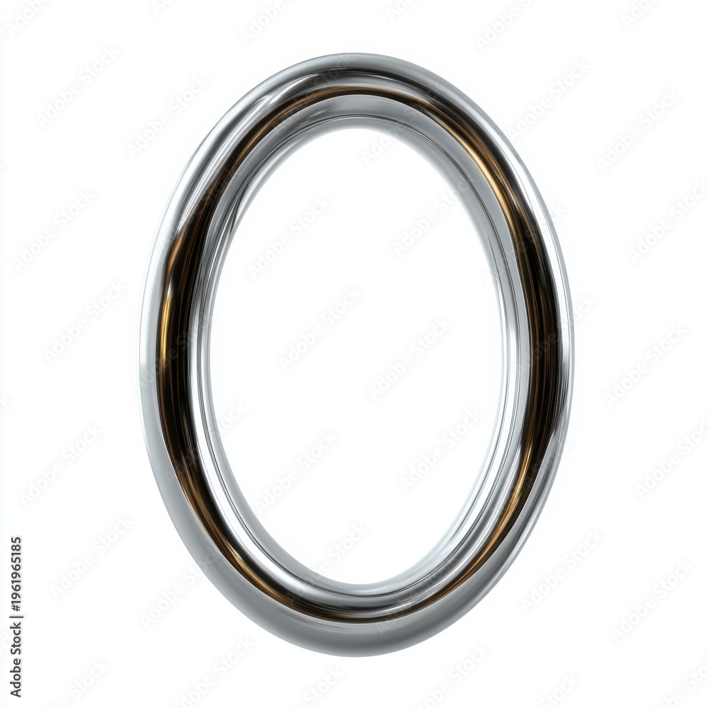 Fototapeta premium Shiny metallic hollow ring reflection art