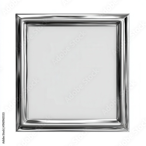 Elegant silver square frame with glossy finish