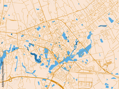 Obraz na płótnie Infographic city map of Pordenone, Italy