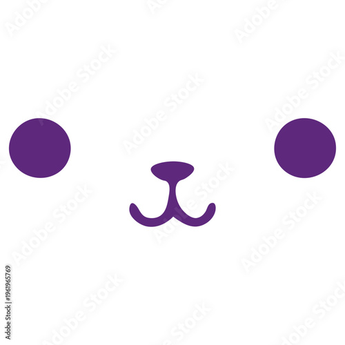 A minimalist purple cat face icon with a simple design