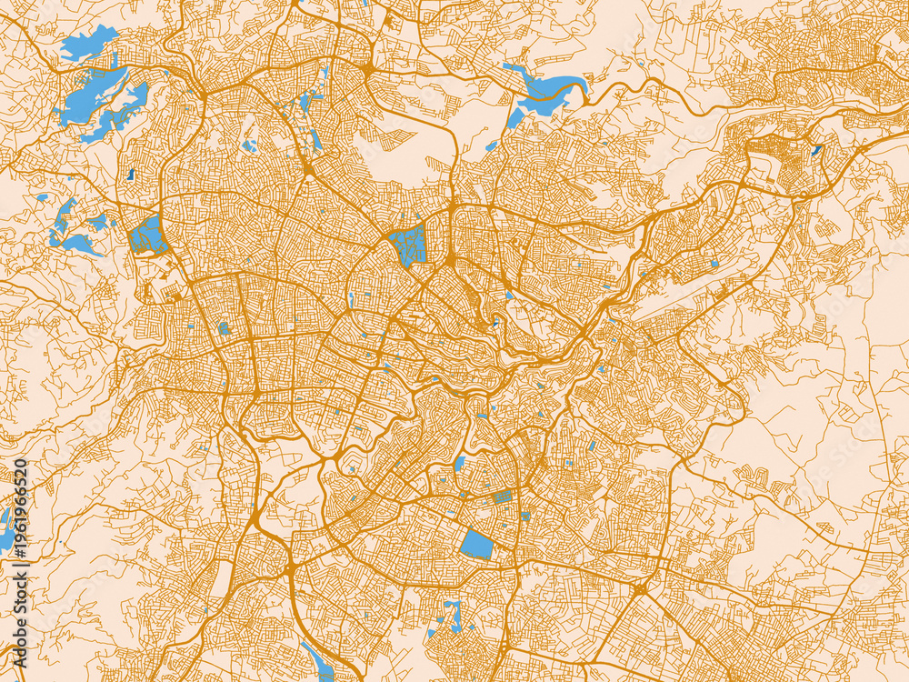 Fototapeta premium City map poster of Amman, Jordan