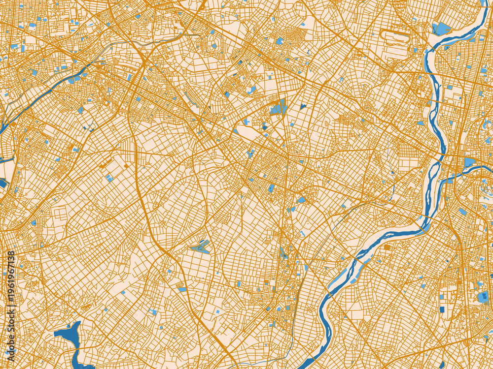 Fototapeta premium City map poster of Anjo, Japan