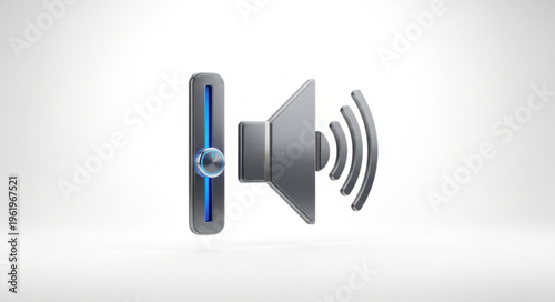 Volume control icon with slider and speaker symbol for audio adjustment.