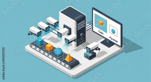 Automated Quality Control System with Conveyor Belt and Sensors.