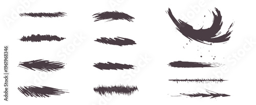 インク筆跡。ブラシストローク。ベクターアート