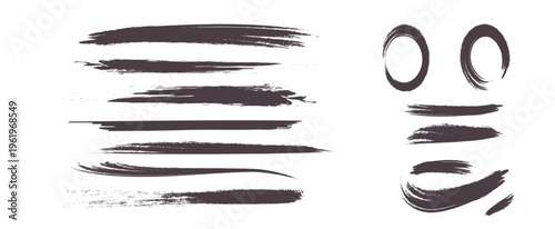 インク筆跡。ブラシストローク。ベクターアート