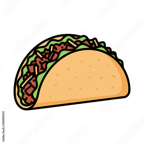 A cartoon illustration of a taco.