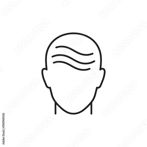 A simple line drawing of a worried man.