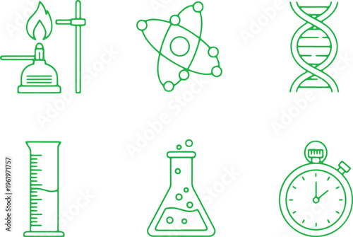 Essential icons representing various scientific and laboratory concepts