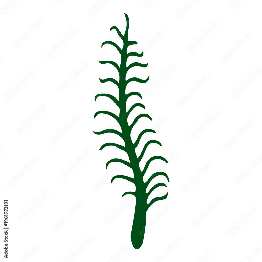 Fototapeta premium A minimalist vector illustration of a green plant with a simple design