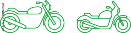 Comparative illustration of two types of motorcycles with distinct designs